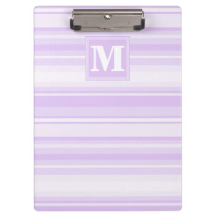 Monogram lilac stripes clipboard