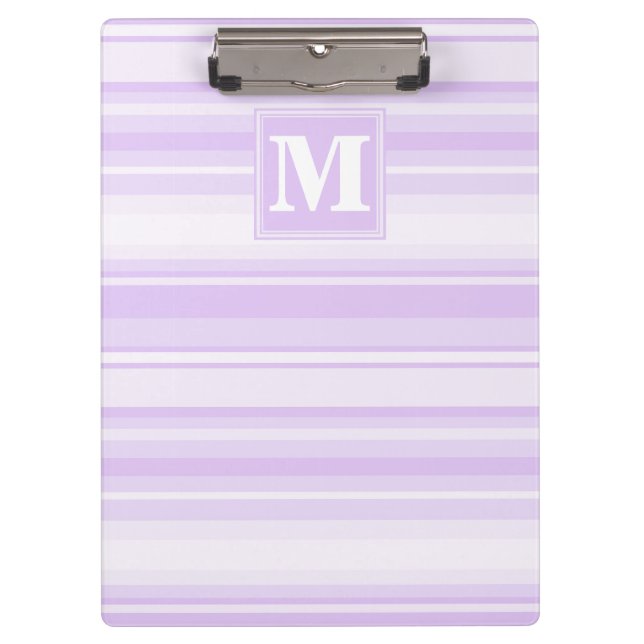 Monogram lilac stripes clipboard (Front)