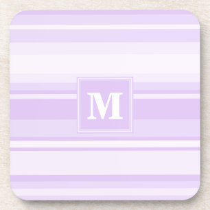 Monogram lilac stripes coaster