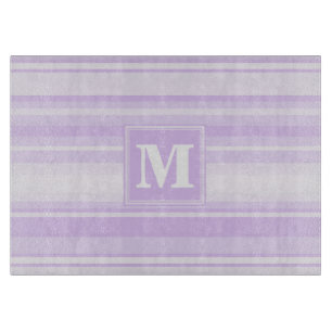 Monogram lilac stripes cutting board