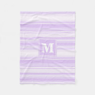 Monogram lilac stripes fleece blanket