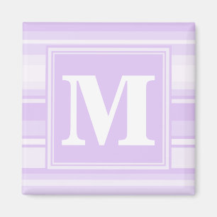 Monogram lilac stripes magnet