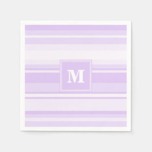 Monogram lilac stripes napkin