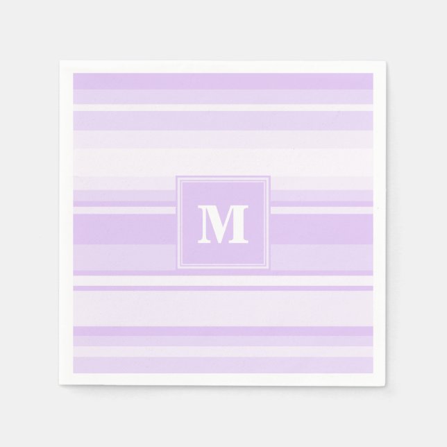 Monogram lilac stripes napkin (Front)