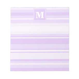 Monogram lilac stripes notepad