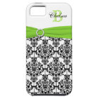 Monogram Lime Black White Damask iPhone 5 Vibe