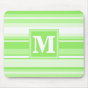 Monogram lime green stripes mouse mat