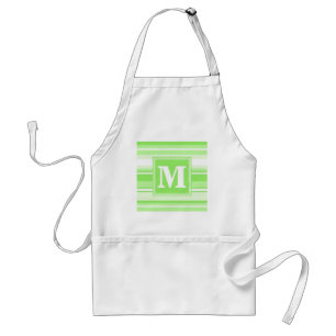 Monogram lime green stripes standard apron