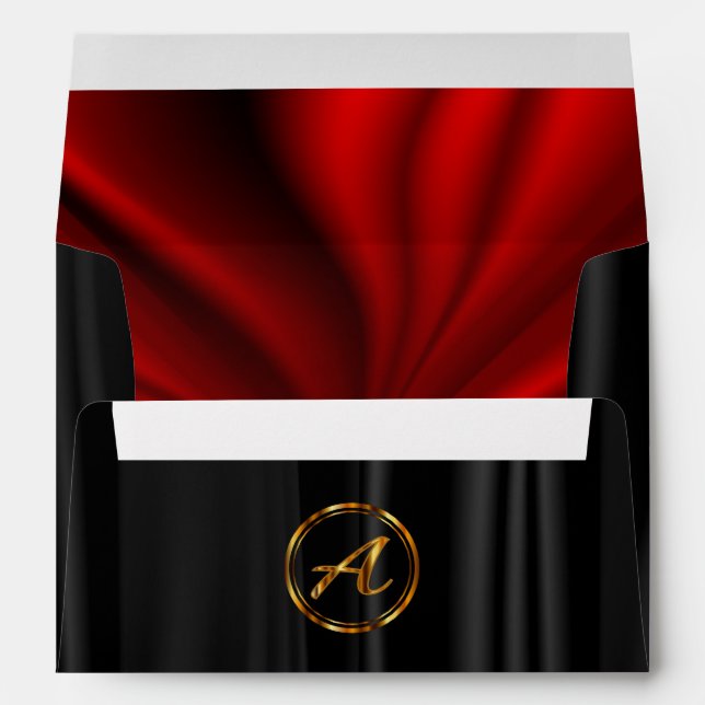 Monogram - Lined Red Satin & Black Satin Envelopes (Back (Bottom))