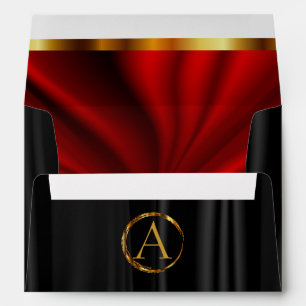 Monogram - Lined Red Satin & Black Satin Envelopes