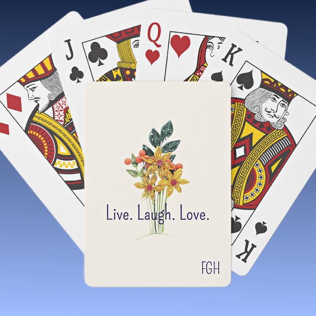 Monogram, Live Laugh Love, Paper Quilled Flowers, Playing Cards (Creator Uploaded)