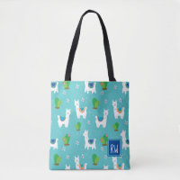 Monogram Llama and Cactus Pattern