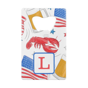 Monogram Lobster Beer Flag Star