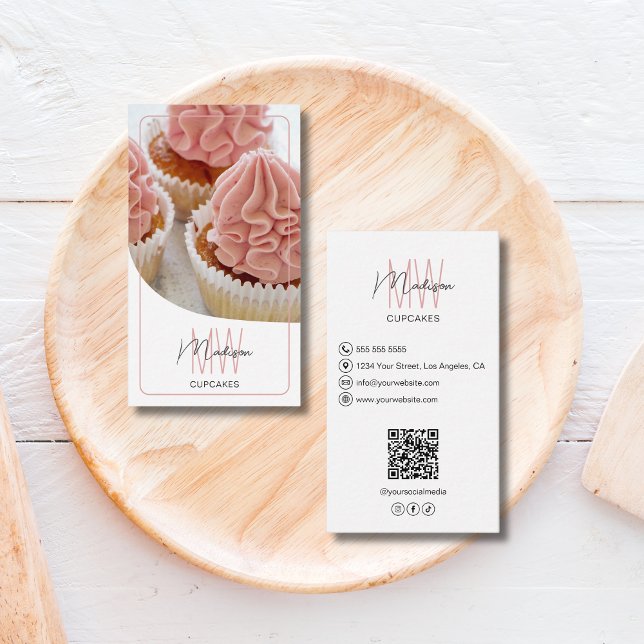 Monogram Logo Bakery  Business Card (Create your own monogram logo, add your initials, name or text to match your brand.)