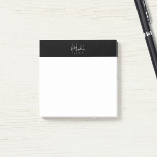 Monogram Logo Black and White Modern Minimalist Post-it Notes