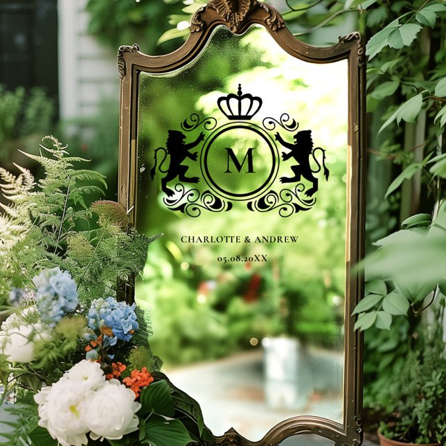Monogram Logo, Crest, Lion, Wedding Window Cling (Creator Uploaded)