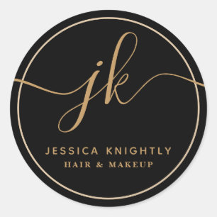 Monogram Logo Custom Colours Classic Round Sticker