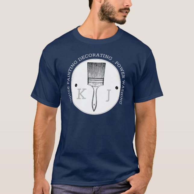 Monogram Logo House Painting Power Washing  T-Shirt (Front)