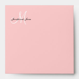 Monogram Logo Pink Wedding Invitation Envelope