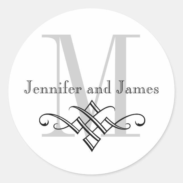 Monogram Logo Wedding Stickers (Front)