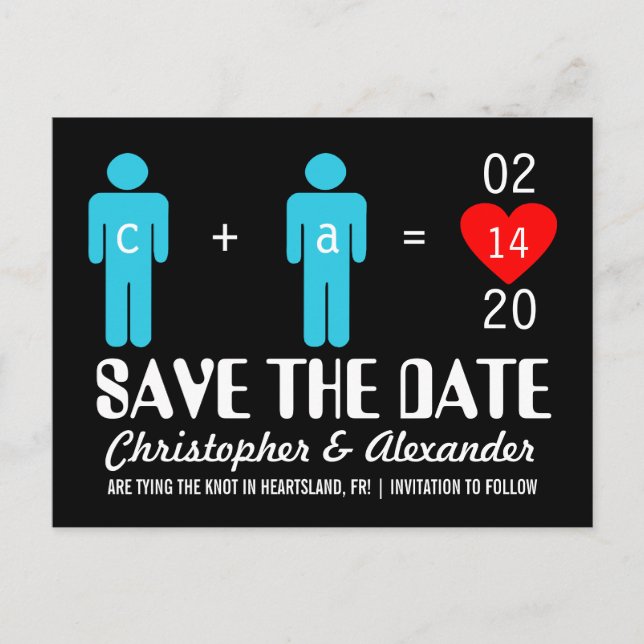 Monogram Love Couple Save the Date Cards (Front)