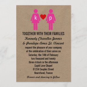 Monogram Love Couple Wedding Invitations