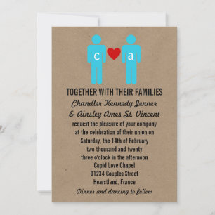 Monogram Love Couple Wedding Invitations