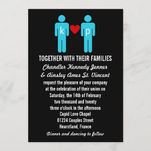 Monogram Love Couple Wedding Invitations