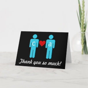 Monogram Love Couple Wedding Thank You Cards