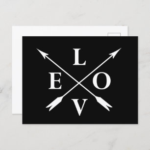Monogram love holiday postcard
