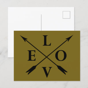 Monogram love holiday postcard