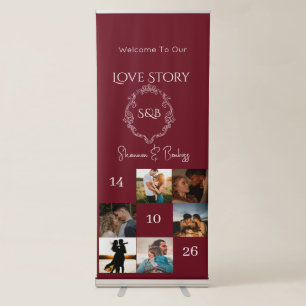 Monogram Love Story Engagement /Wedding Photo Retractable Banner
