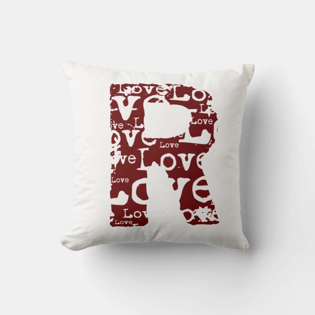 Monogram Love Text Pillow (Front)