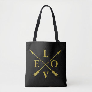 monogram love tote bag