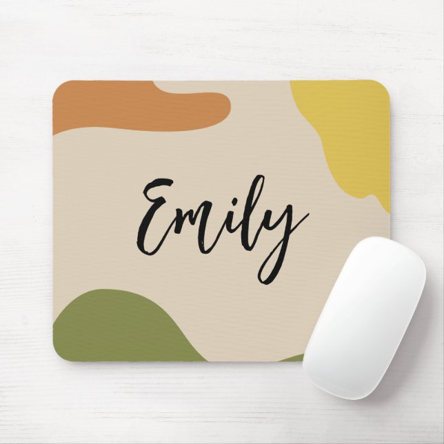 Monogram Lovely colourful abstract Minimalist Pink Mouse Mat (With Mouse)