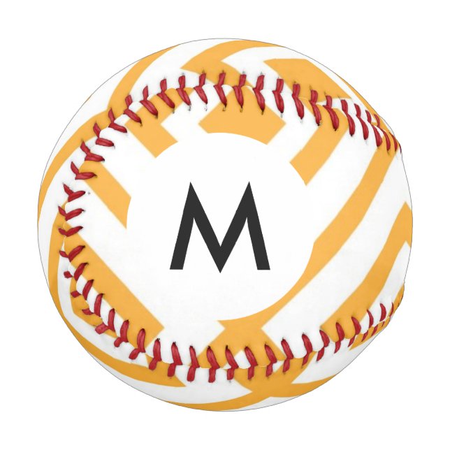 Monogram Lozenge shaped geometric pattern Baseball (Front Left)