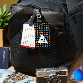 Monogram luggage tag, colourful, travel accessorie luggage tag