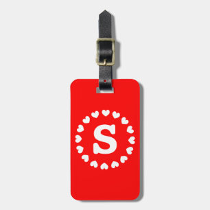 Monogram luggage tag   Initialled heart symbol