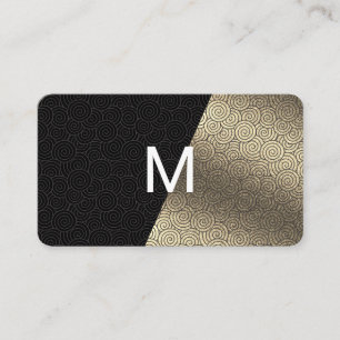 Monogram Lux Gold Swirl Business Card