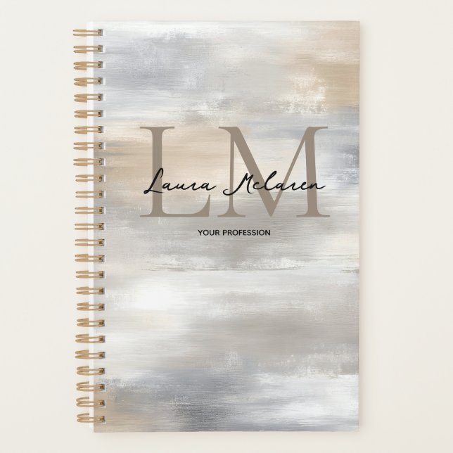 Monogram Luxe Aesthetic Metallic Planner (Front)