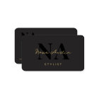 Monogram Luxe Trendy Aesthetic Gold Black QR Code