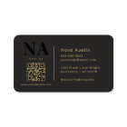 Monogram Luxe Trendy Aesthetic Gold Black QR Code