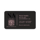 Monogram Luxe Trendy Aesthetic Pink Black QR Code