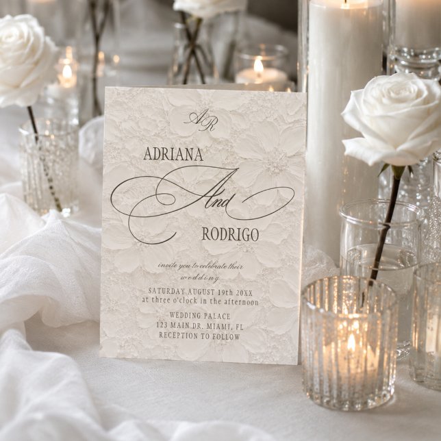 Monogram Luxury Floral Wedding Invitation (Creator Uploaded)