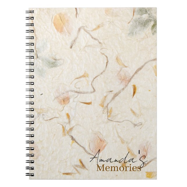 Monogram luxury letters mulberry paper Memories Notebook (Front)