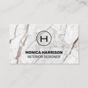 Monogram Luxury Marble Business Card