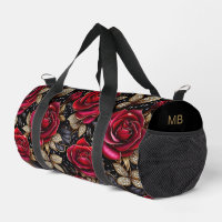 Monogram Luxury Red Rose Floral Pattern
