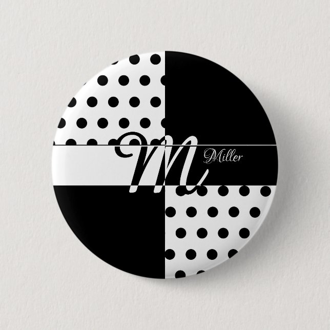 Monogram M 6 Cm Round Badge (Front)
