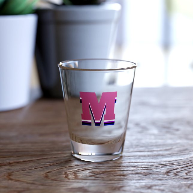 Monogram M Custom Initial Shot Glass (A shot glass with space for you to add your initial!)