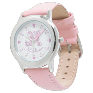 Monogram M girls doodle letter art Maddison Watch